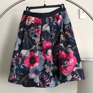 Ted Baker London neon Poppy print skirt